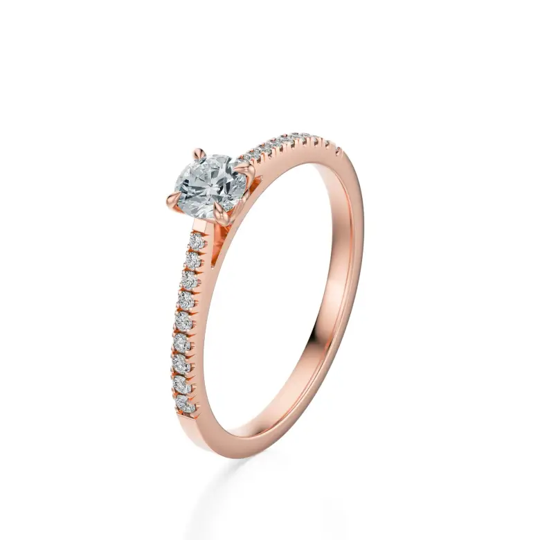 Pierścionek z różowego złota z diamentami AJPZ_079